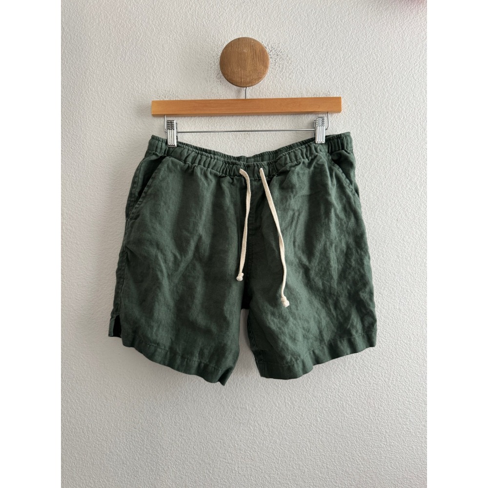 Alex Crane Bo Linen Green Shorts Mens Medium